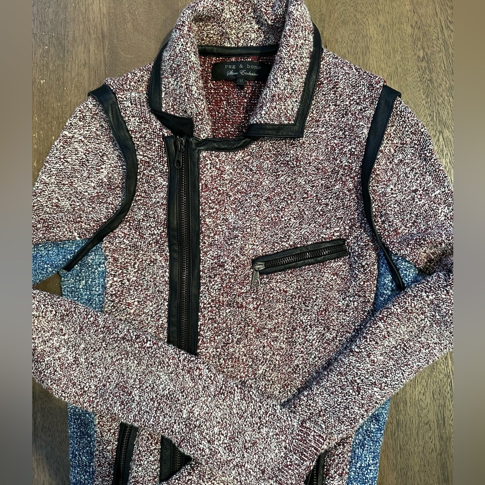 Rag & Bone “Hart” Tweed Multi-Colored Moto Jacket - Picture 11 of 13